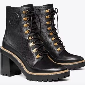 Like New Tory Burch Miller Lug Boot with Original Box and Dust Bag size 7